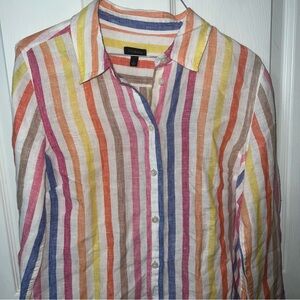 Talbots Multicolor Striped Button-Up Shirt Women’s Size Small